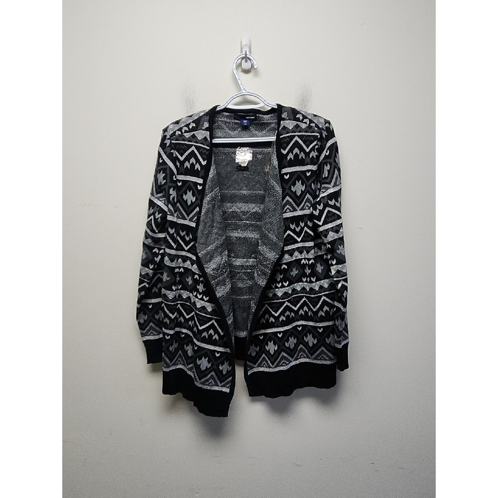 Basic Women's Editions Open Front Cardigan‎ Size L Glitter Pattern New